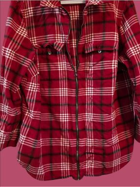 4/$67 Deal! Chaps Red Plaid Zip-Front Jacket